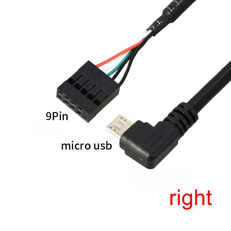PC Computer Motherboard 9P to Micro USB to DuPont 2.54mm 5Pin DuPont USB to Micro USB Data Cord Aluminum Foil + Woven Mesh Cable