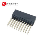 5PCS 2x10 PIN Double Row Straight FEMALE PIN HEADER 2.54MM PITCH Pin Long 12MM Strip Connector Socket 2*10 20 PIN 2x10pin PC104