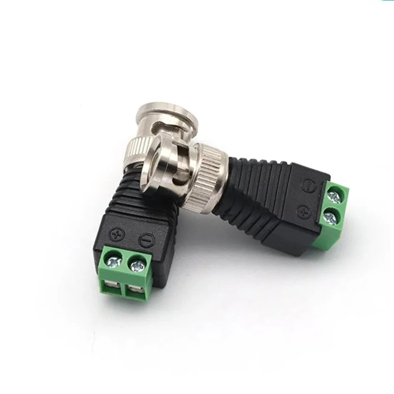 5/20PCS Male Metal BNC Connector with DC Connector Screw Terminal UTP Video Balun for CCTV Surveillance Camera CCTV System