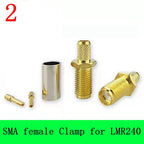 5pcs/lot LMR240 SMA Male Female Connector SMA Female Male Crimp for  RG59 LMR240 CNT240 Coaxial Cable Jumper Brass Gold Plated