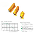 2PCS 10W 25W 50W 100W Load Resistor Aluminum Power 0.1~1K Ohm Metal Shell Case Wirewound Resistor Resistance Load Resistor