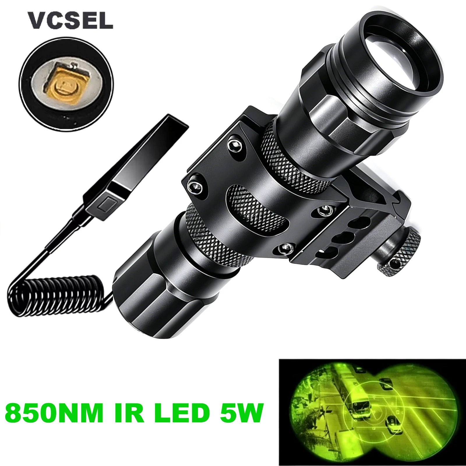 IR850nm&940nm Latest Infrared LED Zoom High Bright Night Vision Infrared Fill Light Tactical Hunting Zoom Flashlight IR Lighting