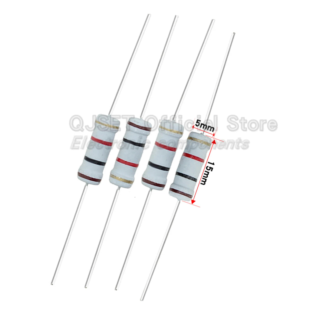 200pcs 2W Carbon Film Resistors 5% 4 Color Ring Resistors 10 47 100 470 Ohm 1K 4.7K 10K 47K 51k 100k 200k 470k 510k 910k 1M Ohm