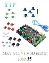 Mega 2560 R3 1pc RAMPS 1.4 control panel 5pcs DRV8825 or A4988 Stepper Motor Drive 3D Printer Parts
