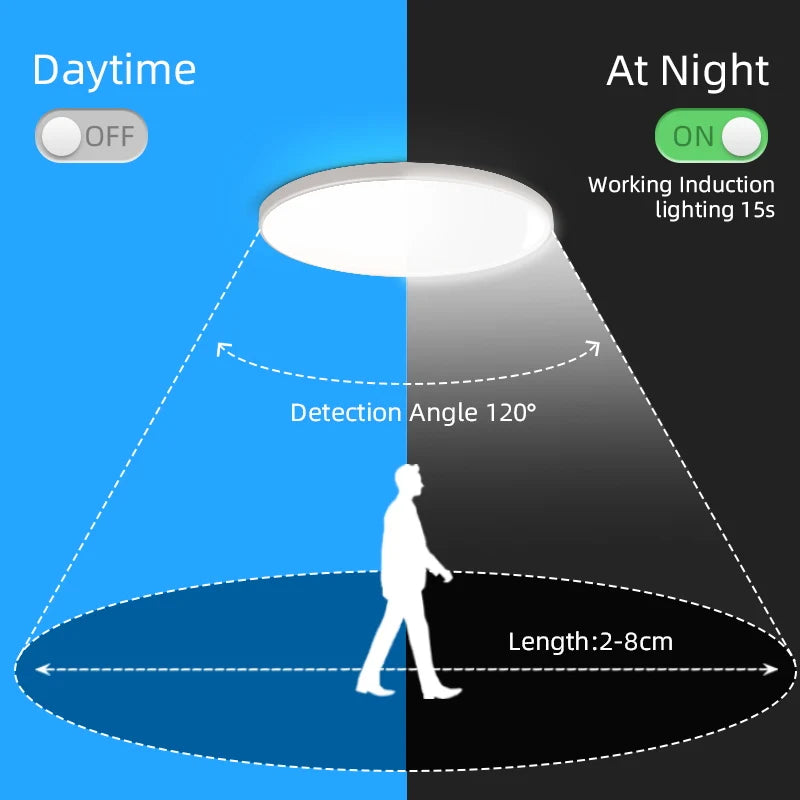 Led Ceiling Lamp With Motion Sensor 110-220V Human Infrared Smart Room Lamp 20W 40W Ceil Lamps For Entrance Balcony Corridor