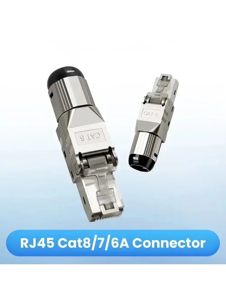 RJ45 Cat8 Cat7 Cat6A Toolless Plug for Home 10G LAN DIY Cable Termination 2000MHz Shielded Kit Set Case Holder
