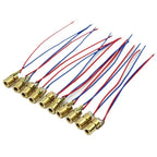 Latest 10pcs Adjustable Mini Laser Pointer Diode RED Dot Laser Diod Circuit 3V/5V 5mW 650nm Module Pointer Sight Copper Head