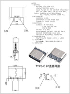 USB Connector Type C Female Charging Port Jack 2/4/6/16 Pin Type-C Socket PCB Soldering SMD SMT DIY Repair Type C Adapter