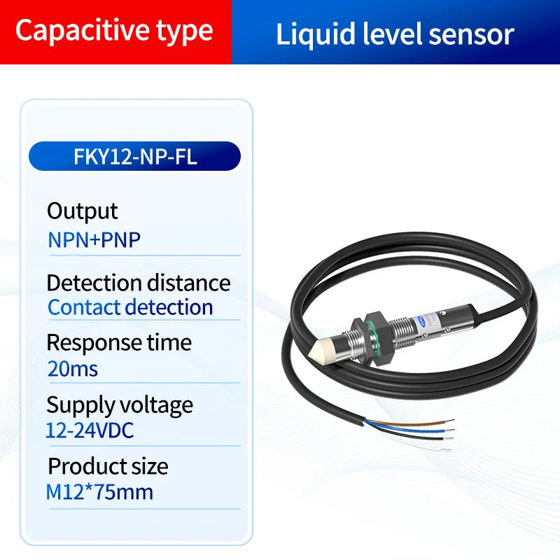 FUWEI FKY12-NP-FL Capacitive Contact Water & Oil Level Sensing Probe Proximity Switch Sensor for Level Detection