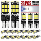 2-20 PCS T10 W5W LED Bulb 12V 1000LM 24V 4014-26SMD 6500K White Car Interior Dome Maps Reading Trunk License Plate Lights CABNSU