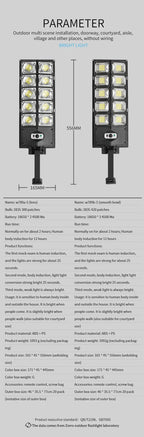 LED Super Bright Outdoor Solar Powered Lamp Waterproof Motion Sensor Human Induction Solar Garden Light Yard Garage Light