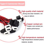 Waterproof USB Type C Female Socket, 2-Pin 3A Fast Charging Port, Direct Crimp Mount for Cable Repair & DIY Extension