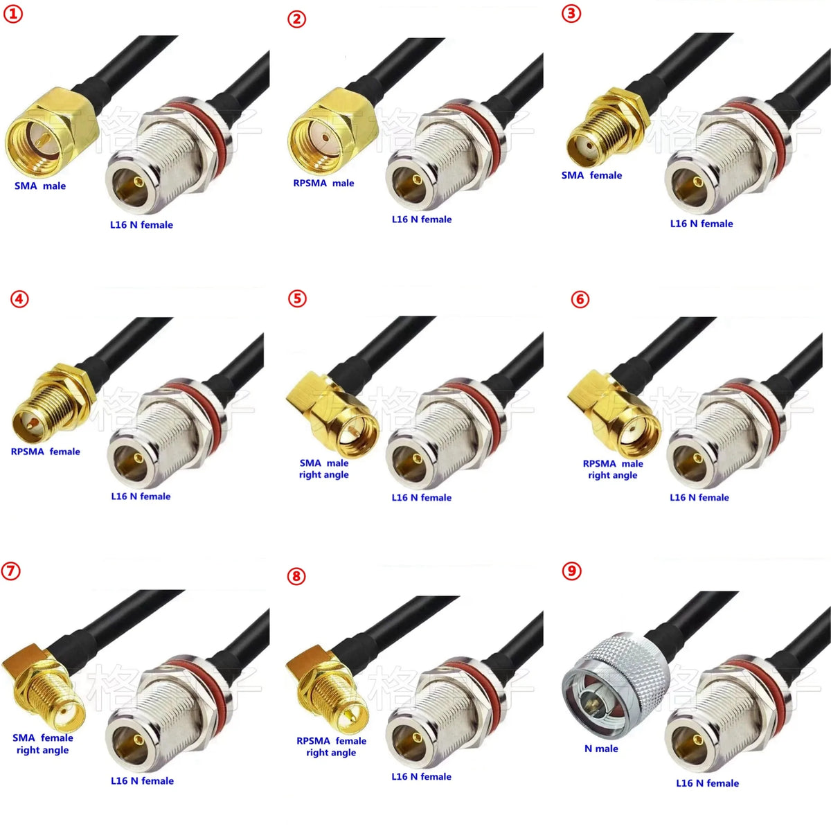 LMR240 Cable SMA To N Type Female Head with Waterproof Ring Antenna Extension Adapter Cable Outdoor Coaxial Radio Frequency RF