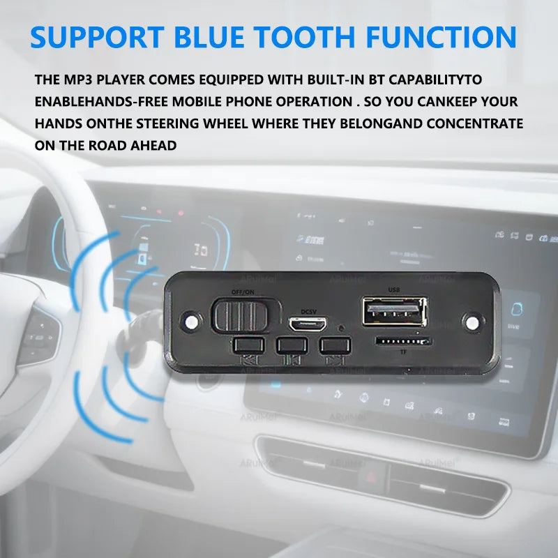 2PCS 2x3W Bluetooth 5.0 Mini Amplifier Board with Black Case for FiiO Player, Portable Speaker, DC 3.7-5V USB Power