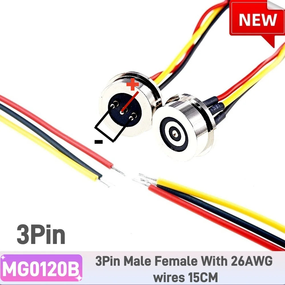 360º Magnetic Circular PogoPin Hassle Free Connector 2A Male Female Metal Spring Loaded 3 4 Pin DC Power Charger Wire JST SM