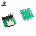 5/10/20Pcs USB 3.1 Type C 16 Pin to 6P 2.54mm Test PCB Board Adapter Connector Socket for Data Line Cable Transfer & Debugging