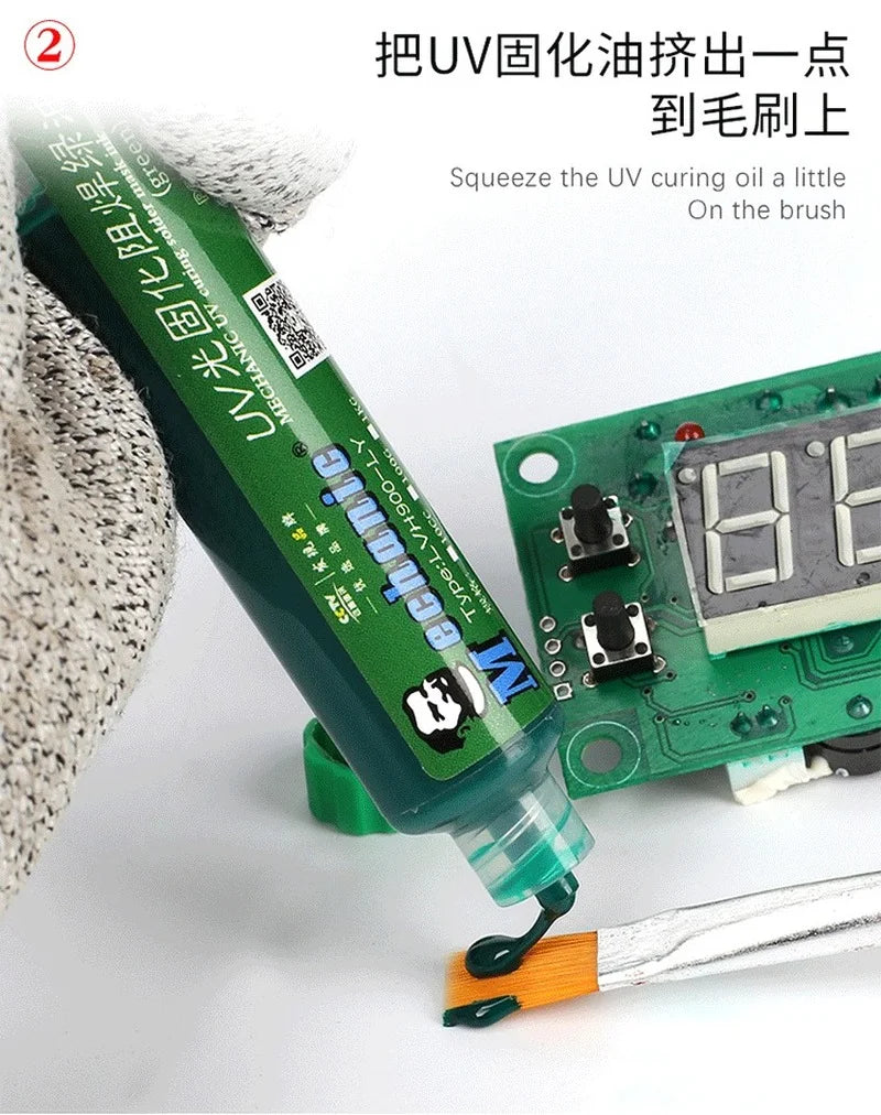 Green/Red 6 Color 10ml UV Curing Solder Mask Ink for PCB BGA Circuit Board Insulating Protect Soldering Paste Flux Oil Mechanic