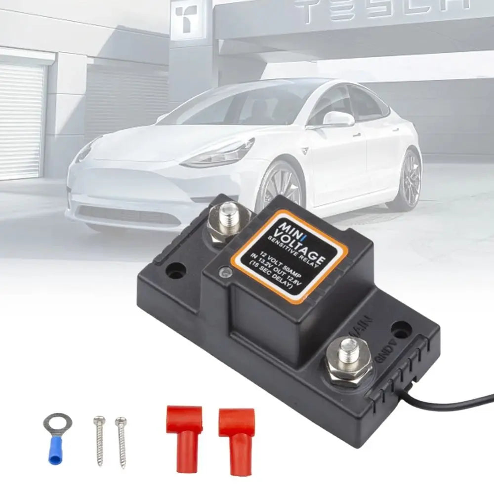 Dual Battery Isolator Waterproof Mini Voltage Sensitive Relay 12V 50A Voltage Sensitive Relay for Camper RV Yacht Auto