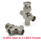1pc/lot BNC Q9 Adapter BNC Male To BNC Double Male Female 90 Degree Straight Tee Shape RF Coaxial Connector 3way 4way Splitter