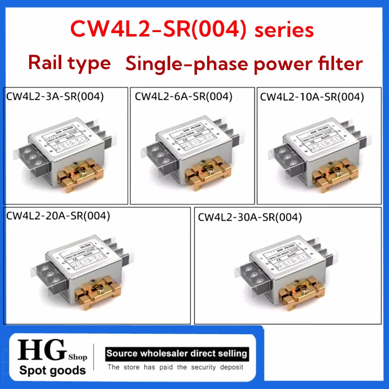 CW4L2-3/6/10/20/30A-SR(004) Single-phase AC power filter rail type single-phase bipolar filter equipment Purifier EMI interferen