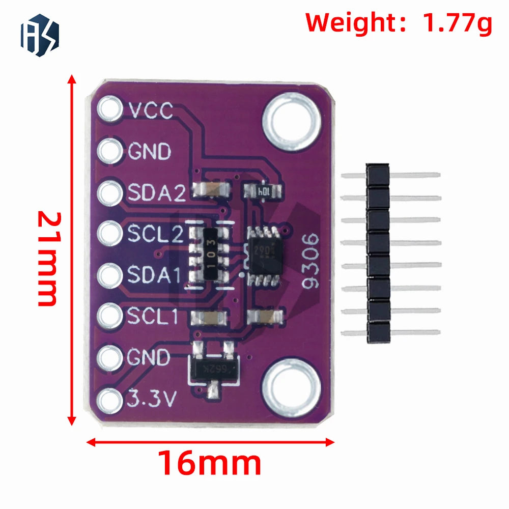 PCA9306 I2C/IIC Level Shifter - 2-Bit Bidirectional SMBus Translator, High Stability, Compatible for Arduino