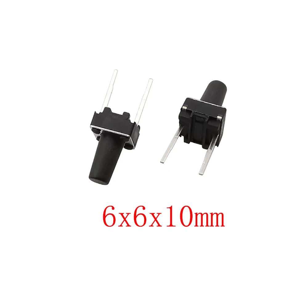 50Pcs 6x6mm Tactile Tact Micro Mini Push Button Switch PCB Panel Momentary Self-reset DIP 2 Pin Tact Switch 6x6x4.3/5/6/7/8/9mm