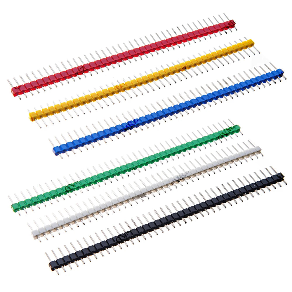10PCS 2.54mm Blue Green Single Row Male Header 1X40Pin Connector PCB Pin Strip Breakable Pin Header for Arduino Yellow Red