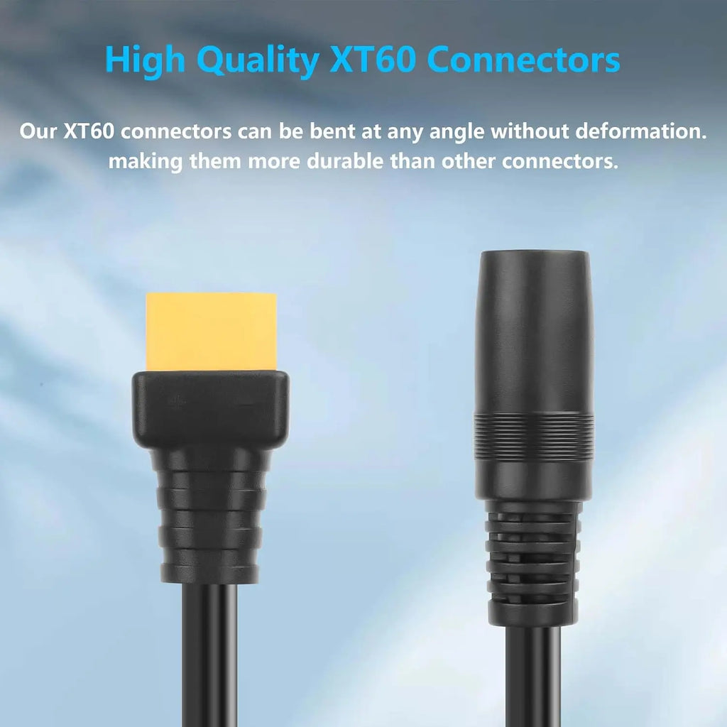 1pc XT60 Female to DC 8020 8.0mm x 2.0mm Female Adapter Cable Connectos Solar Generator Portable Power Station 14AWG