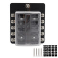 Blade Holder Fuse Box 12/10/8/6 Ways Modified Terminal Block Fuse with LED Warning Light 12V~24V Power Distribution Panel Boat