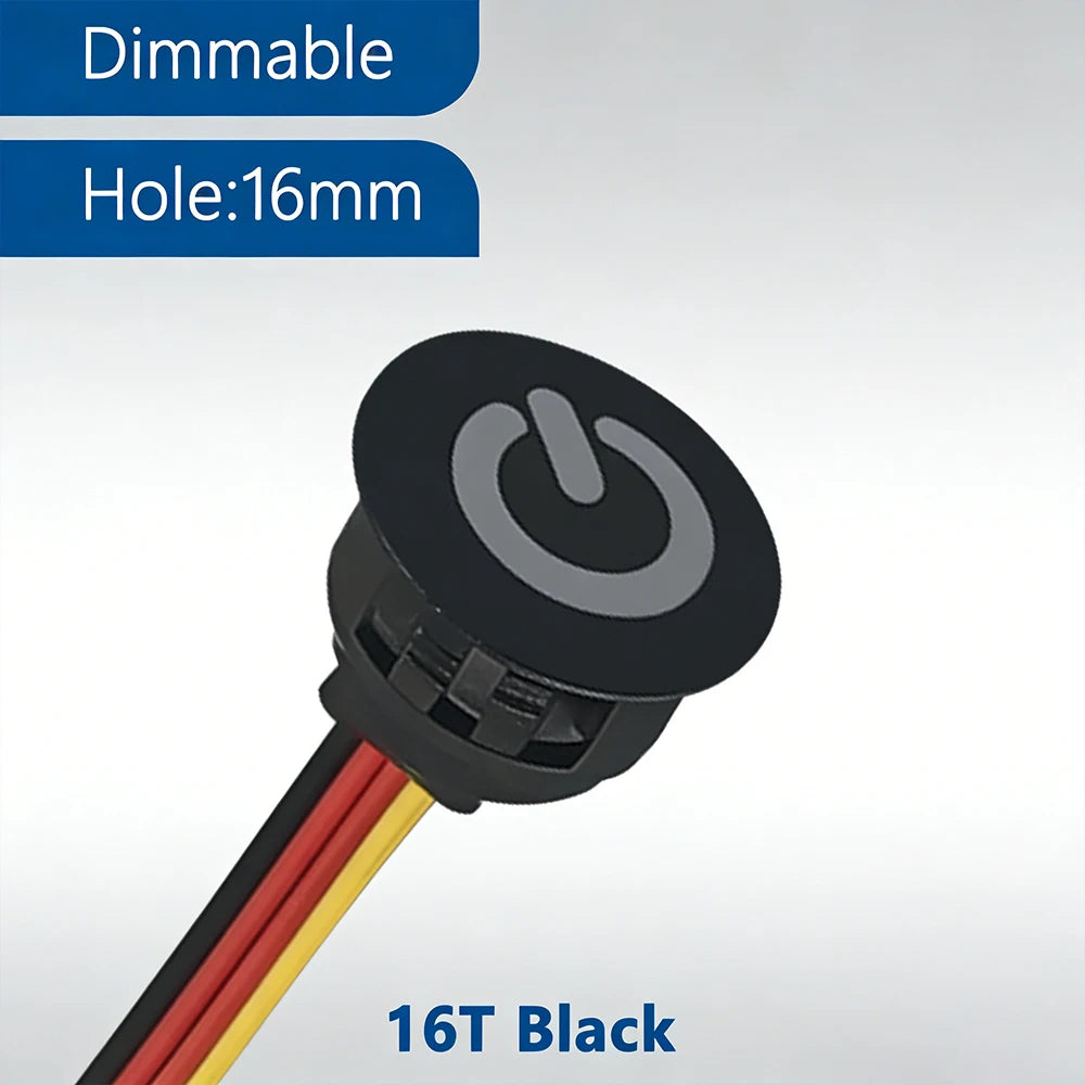 Smart In-Wall Touch Light Switch Dimmer 3.7V-24V DC, LED Compatible, Modern Design for Home/Office, Easy Installation