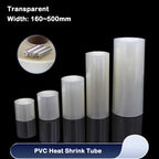 160mm~500mm Transparent PVC Heat Shrink Tube 18650 Battery Pack 1M~10M Insulated Protection Film Wrap Lithium Case Cable Sleeve