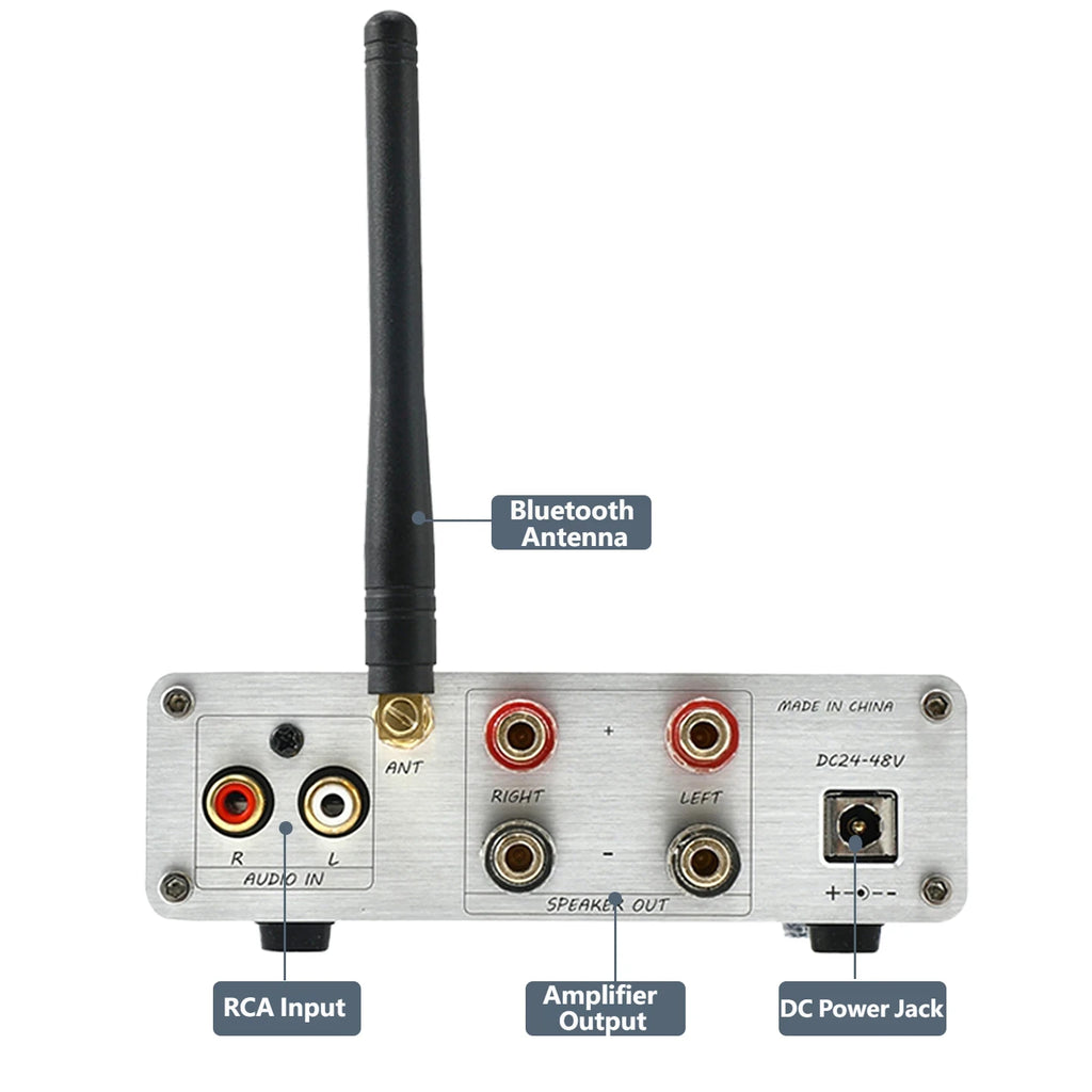 YJCO 300W×2 TPA3255 HIFI Digital Amplifier Bluetooth 5.1 SBC AAC APTX HD Decoder Bass Treble Control for Home Theater D325B