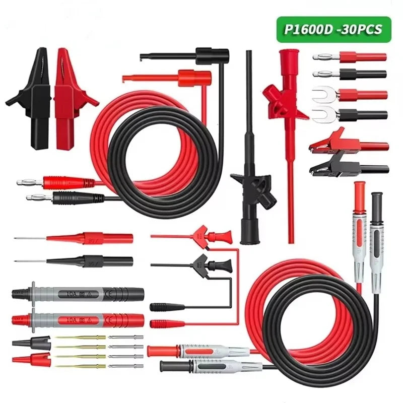 Cleqee P1600 Series High Quality Multimeter Test Lead Kit BNC-Test Cable Test Probe IC Test Hook Automotive Repair Tool Set