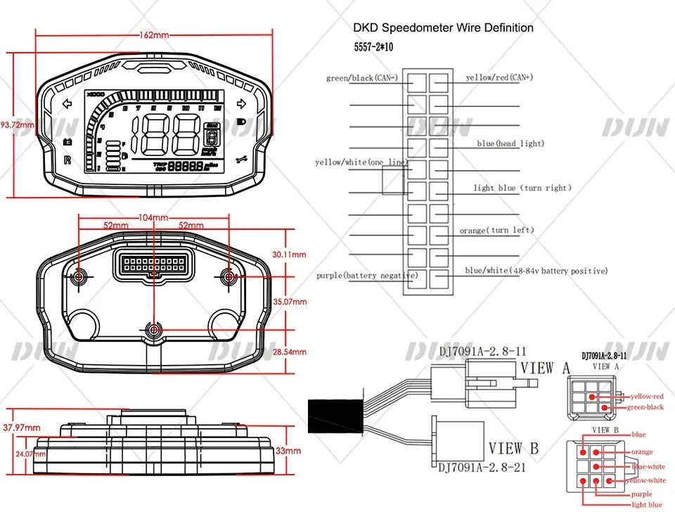 Fardriver ND72450 48V-72V Hall Sensor DC 200A Phase 450A BLDC Motor Motherboard Controller with DKD Display and T08 Throttle Kit