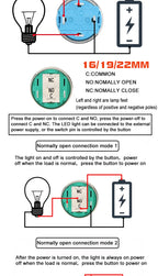 12/16/19/22MM Metal Button Switch No Lights Oxidized Black Momentary Reset Latching With Connector 12V 24V 220V