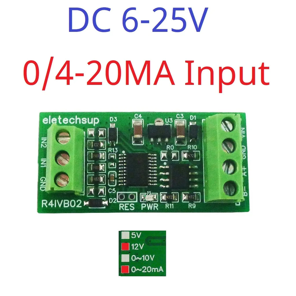 Highly Integrated 2ch ADC with Operational Amplifier Module for 4-20MA & 0-5V RS485 Modbus Applications