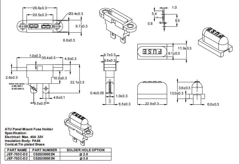 5Sets 32V 30A Blade Standard Fuse Holder Box Set With Cover Fuse Holder Box With Cover Middle Fuse for Auto Car Boat Truck