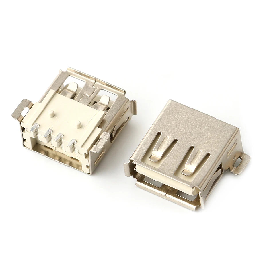 10Pcs USB 2.0 4Pin A Type Female Socket Connector G54 2 Feet 90/180 Degree Data Transmission Charging USB Connector