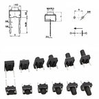 1Box 6x6mm 12x12mm Tactile Tact Push Button Mini Micro Switch Kit PCB Momentary Self-reset Switches DIP 2Pin 4Pin ON/OFF