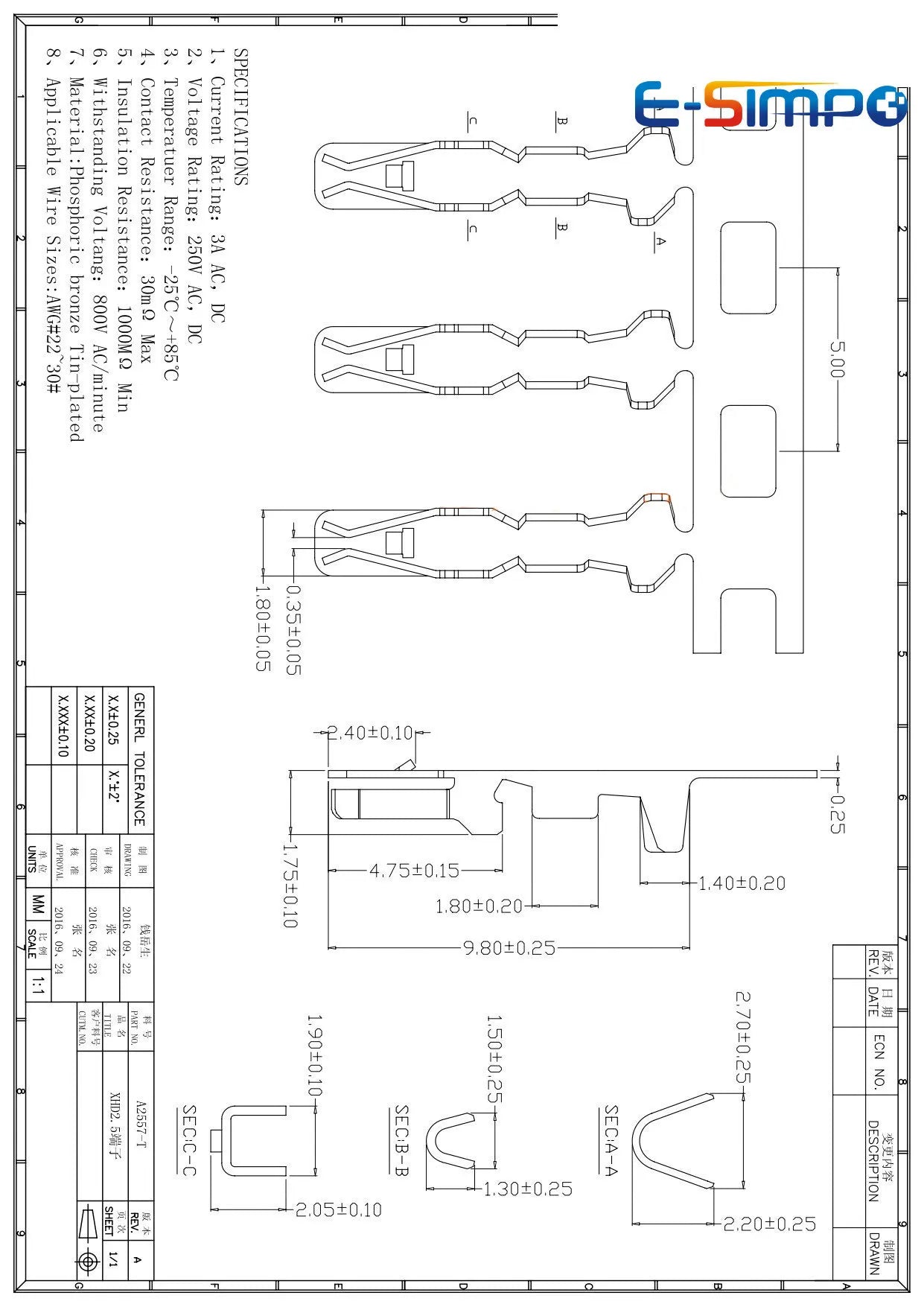 20pcs XHD 2.5mm 2x2P/3/4/5/6/7/8/9/10PIN A2557 Double Row Dual Straight Right Angle Wafer Plug Housing Terminal Connector