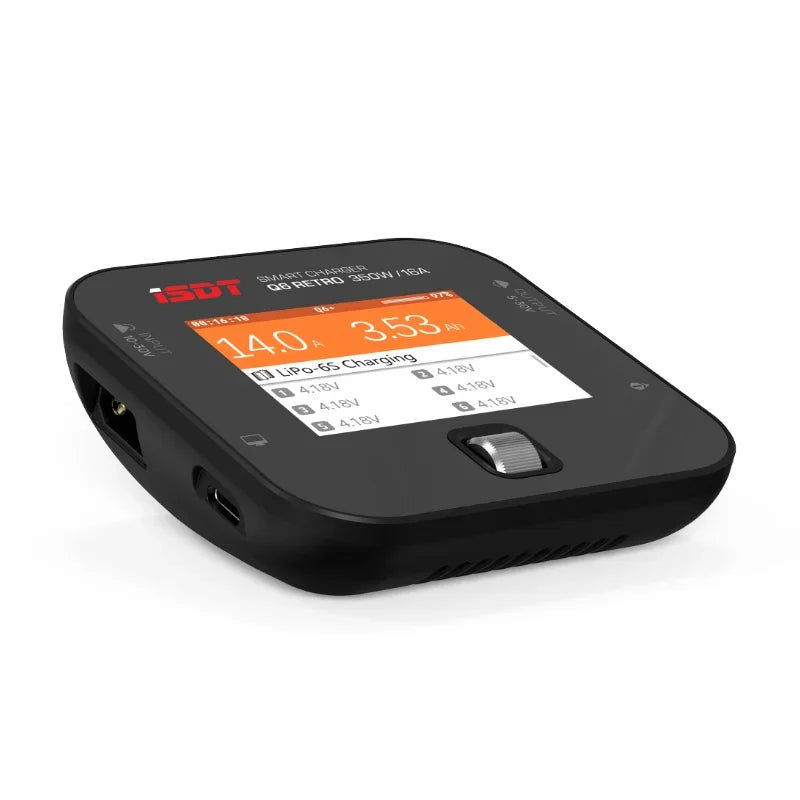 ISDT Q6 Retro 350W 16A DC Lipo Battery Balance Charger Discharger for 2-6S Digital Battery Li-Po Li-Hv Li-Ion Li-Fe NiMH Ni-Cd