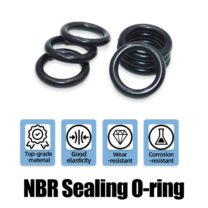 100/50Pcs Rubber O Ring CS 1/1.5/2.0/2.4/3.1/4.0 Sealing Washer NBR O-ring Plumbing Gaskets Oil Resistant High Temperature Oring