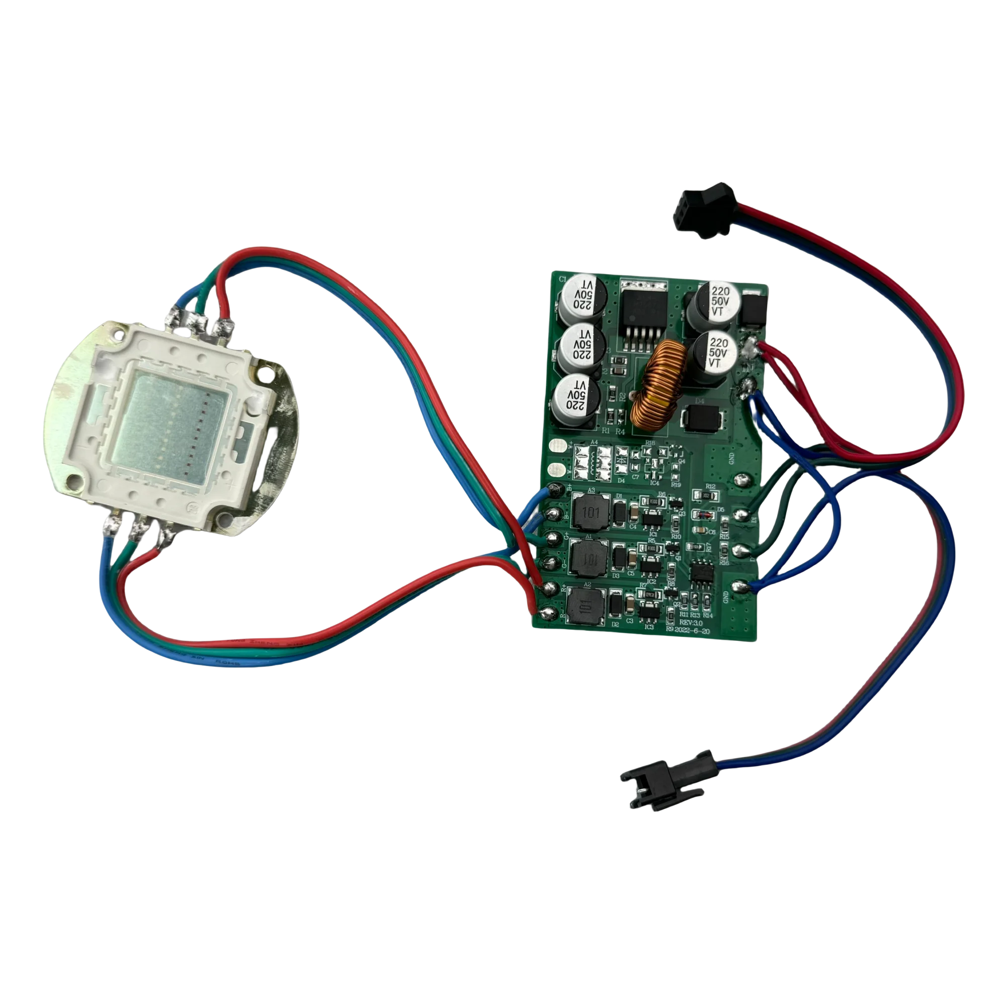 DC12-24V 30W High Power WS2811 RGB IC LED Pixel Module IP20 Smart 10R10G10B COB Pixel Light 3Pin JST in and Output