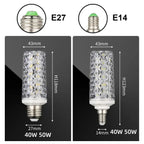 E14 E27 Led Corn Bulb 24W 30W 40W 50W Lamp Chandelier Decorative Living Light SMD5730 Chip Small Warm Replace Halogen Home Room