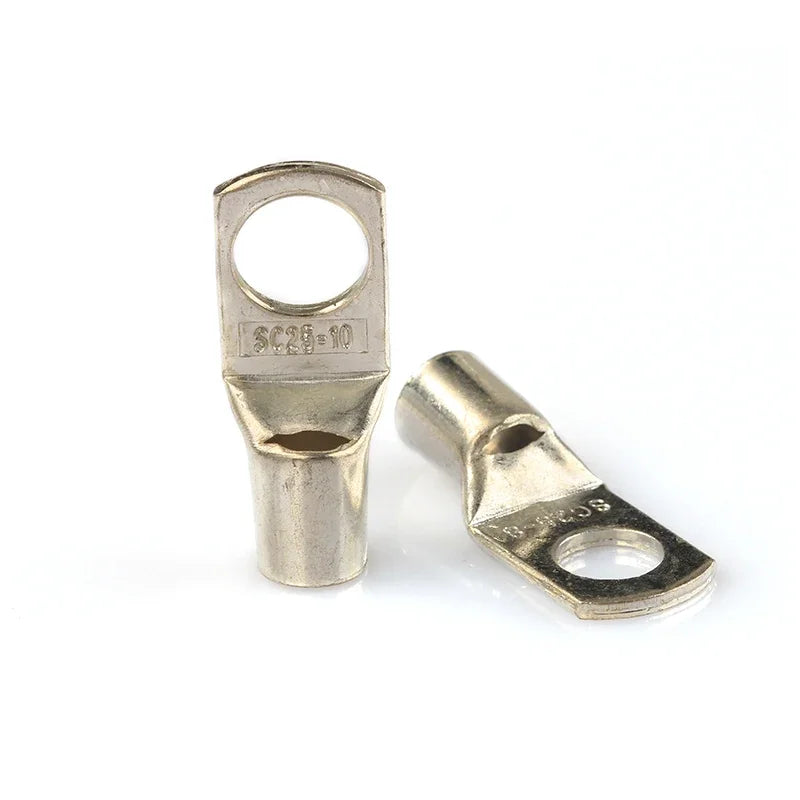 60/100/170pcs SC Bare Bolt Hole Tinned Copper Cable lugs Battery Terminal Wire Terminals Connector Suit SC10-6 SC16-8 SC25-8