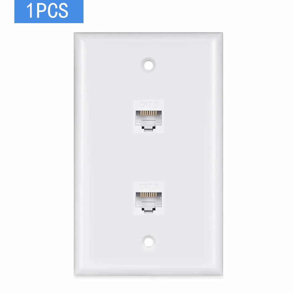 ZOERAX 1PCS Tooless Cat6 Ethernet Wall Plate ,RJ45 Wall Plate,RJ45 Keystone Jack Connector Cover Plate for CAT6/5E Cable