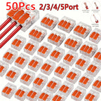 Multi Port Orange Universal Quick PlugIn Terminals Connectors Wire Connector Terminals Two Hundred Fifty Volt Thirty Two Amp