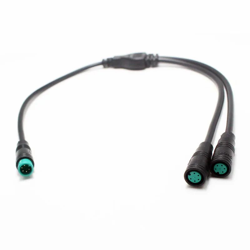1Pcs M8 Y Splitter E-bike Cable 1Male to 2 Female 2 3 4 5 6 Pin Electric Bicycle Plug for Scooter Brake Signal Sensor