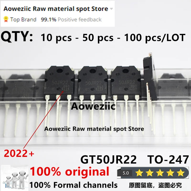 Aoweziic 2025+ 100% New Imported Original GT50JR22  50JR22 TO-247 IGBT Power Transistor 50A 600V