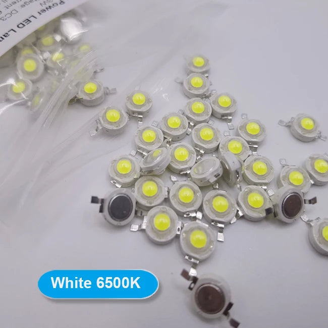 10-100pcs 1W 3W High Power LED Light-Emitting Diode LEDs Chip SMD Warm White Red Green Blue Yellow SpotLight Downlight Lamp Bulb